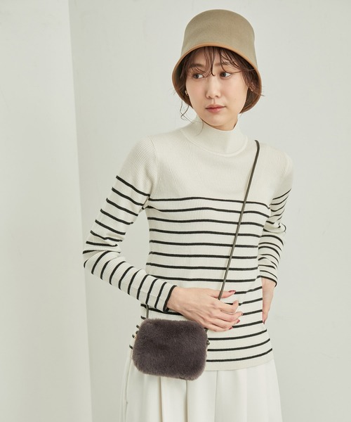 ROPE' PICNIC（ロペピクニック）の「パチパチしにくい・洗濯機OK・アンチピリング/ハイネックニットプルオーバー（ニット/セーター・レディース・レッド/ブルー系その他6/ブラック/ホワイト系その他5・38）」の11枚目の写真