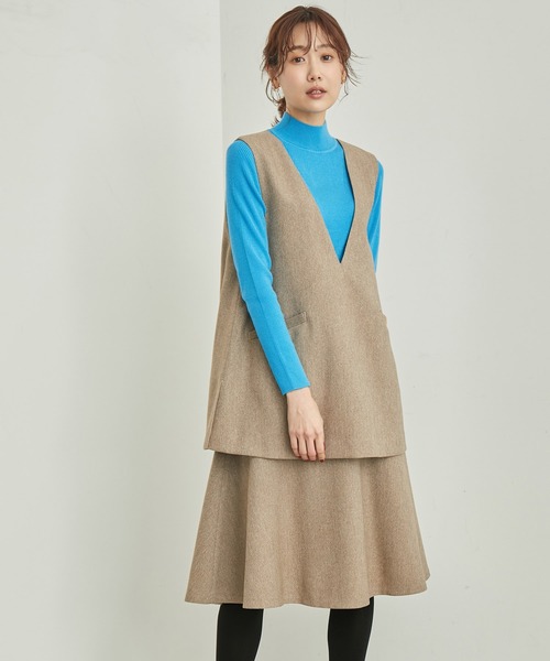 ROPE' PICNIC（ロペピクニック）の「パチパチしにくい・洗濯機OK・アンチピリング/ハイネックニットプルオーバー（ニット/セーター・レディース・レッド/ブルー系その他6/ブラック/ホワイト系その他5・38）」の12枚目の写真