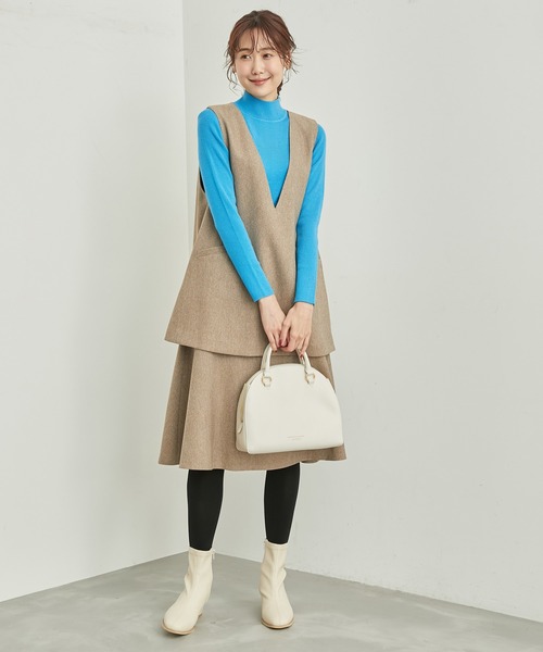 ROPE' PICNIC（ロペピクニック）の「パチパチしにくい・洗濯機OK・アンチピリング/ハイネックニットプルオーバー（ニット/セーター・レディース・レッド/ブルー系その他6/ブラック/ホワイト系その他5・38）」の14枚目の写真