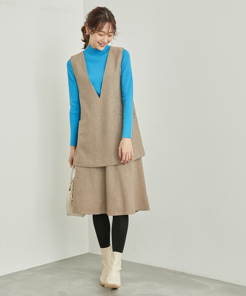 ROPE' PICNIC（ロペピクニック）の「パチパチしにくい・洗濯機OK・アンチピリング/ハイネックニットプルオーバー（ニット/セーター・レディース・レッド/ブルー系その他6/ブラック/ホワイト系その他5・38）」の15枚目の写真