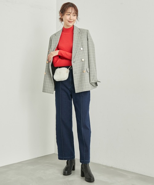 ROPE' PICNIC（ロペピクニック）の「パチパチしにくい・洗濯機OK・アンチピリング/ハイネックニットプルオーバー（ニット/セーター・レディース・レッド/ブルー系その他6/ブラック/ホワイト系その他5・38）」の16枚目の写真