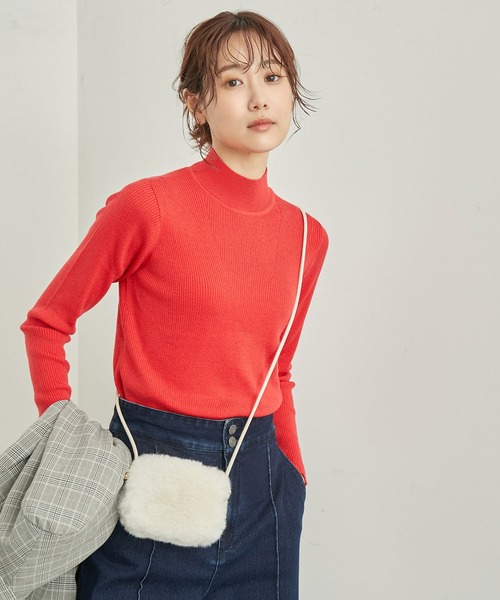 ROPE' PICNIC（ロペピクニック）の「パチパチしにくい・洗濯機OK・アンチピリング/ハイネックニットプルオーバー（ニット/セーター・レディース・レッド/ブルー系その他6/ブラック/ホワイト系その他5・38）」の18枚目の写真