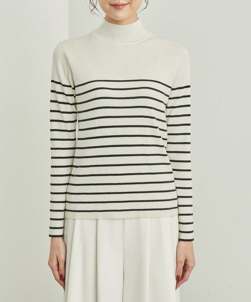 ROPE' PICNIC（ロペピクニック）の「パチパチしにくい・洗濯機OK・アンチピリング/ハイネックニットプルオーバー（ニット/セーター・レディース・レッド/ブルー系その他6/ブラック/ホワイト系その他5・38）」の20枚目の写真