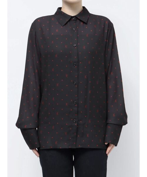 jouetie（ジュエティ）の「ドットパターンシャツ（シャツ/ブラウス・レディース・ブラック/オフホワイト/ブルー・MEDIUM）」の4枚目の写真