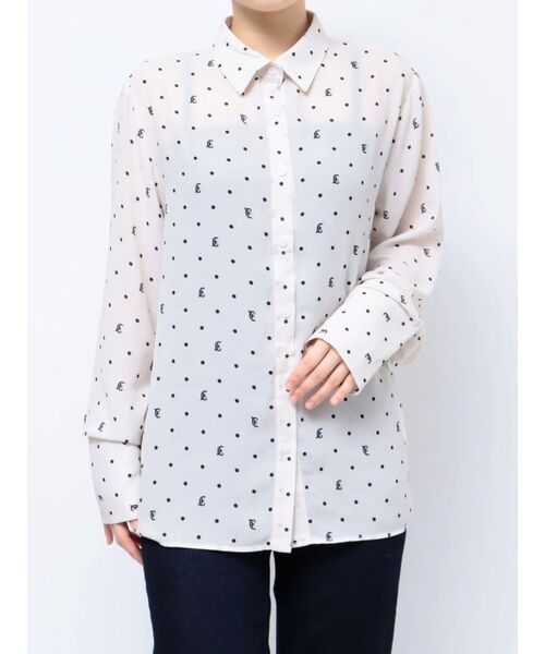 jouetie（ジュエティ）の「ドットパターンシャツ（シャツ/ブラウス・レディース・ブラック/オフホワイト/ブルー・MEDIUM）」の14枚目の写真