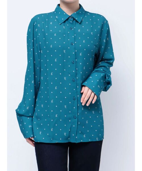 jouetie（ジュエティ）の「ドットパターンシャツ（シャツ/ブラウス・レディース・ブラック/オフホワイト/ブルー・MEDIUM）」の15枚目の写真