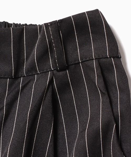 STRIPE WOOL WIDE SLACKS(GRAY)