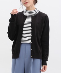 ヒアルロン酸クルーネックカーディガン