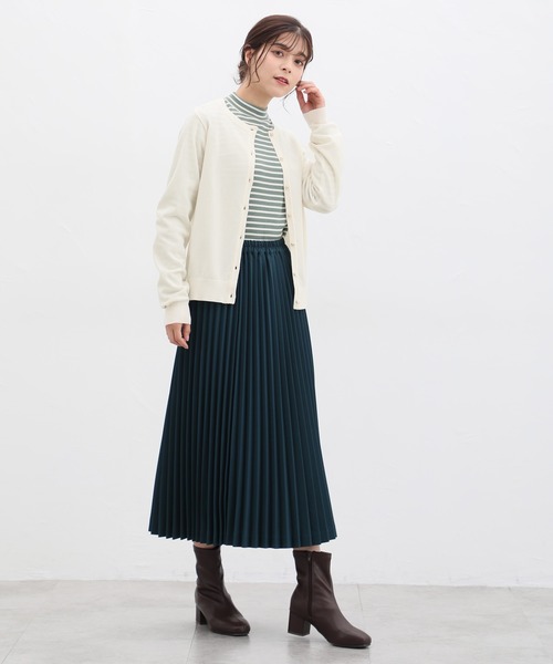 Honeys（ハニーズ）の「ヒアルロン酸クルーネックカーディガン（カーディガン/ボレロ・レディース・ネイビー/ブラック/ピンク/杢グレー/アイボリー/ライトブルー/ベージュ/イエロー・S/LL/M/L）」の9枚目の写真