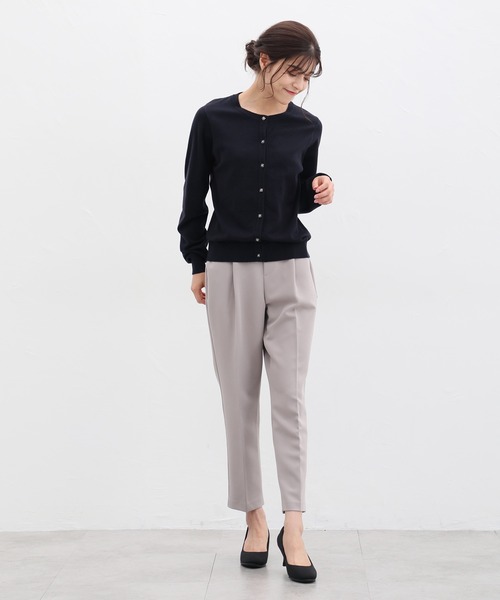 Honeys（ハニーズ）の「ヒアルロン酸クルーネックカーディガン（カーディガン/ボレロ・レディース・ネイビー/ブラック/ピンク/杢グレー/アイボリー/ライトブルー/ベージュ/イエロー・S/LL/M/L）」の13枚目の写真