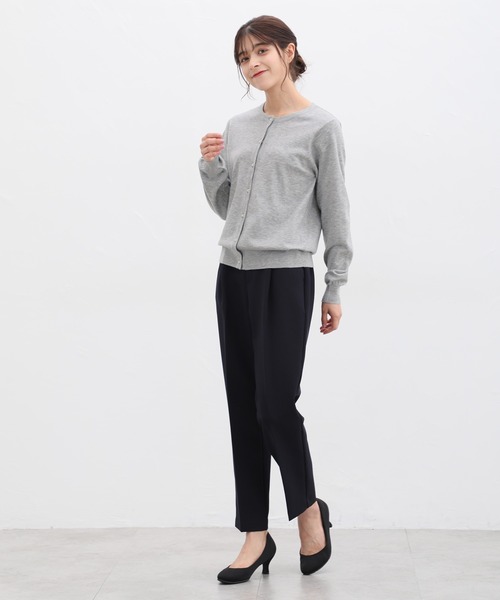 Honeys（ハニーズ）の「ヒアルロン酸クルーネックカーディガン（カーディガン/ボレロ・レディース・ネイビー/ブラック/ピンク/杢グレー/アイボリー/ライトブルー/ベージュ/イエロー・S/LL/M/L）」の21枚目の写真