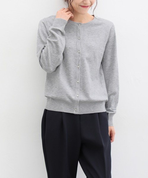 Honeys（ハニーズ）の「ヒアルロン酸クルーネックカーディガン（カーディガン/ボレロ・レディース・ネイビー/ブラック/ピンク/杢グレー/アイボリー/ライトブルー/ベージュ/イエロー・S/LL/M/L）」の22枚目の写真