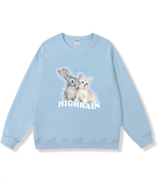 ROOPTOKYO（ループトウキョウ）の「▲ラビット＆キャット クルーネックスウェット（スウェット・レディース・チャコール/ホワイト/ブルー/ベージュ・S/L/M）」の11枚目の写真