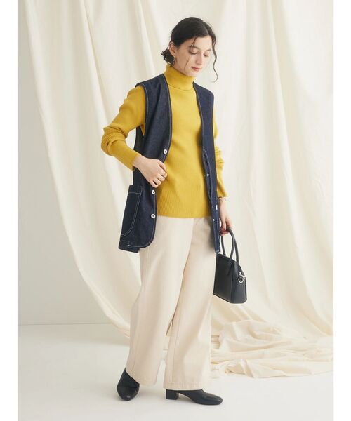 CRAFT STANDARD BOUTIQUE（クラフトスタンダードブティック）の「リブタートルネックニットプルオーバー（ニット/セーター・レディース・レッド/マスタード/アイボリー/ブルー/ネイビー/ブラック・L/M）」の8枚目の写真