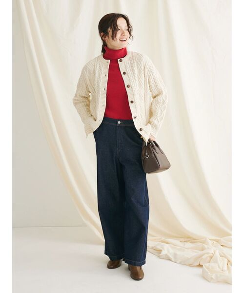 CRAFT STANDARD BOUTIQUE（クラフトスタンダードブティック）の「リブタートルネックニットプルオーバー（ニット/セーター・レディース・レッド/マスタード/アイボリー/ブルー/ネイビー/ブラック・L/M）」の21枚目の写真