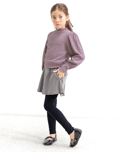 Bee des Bee(ビーデスビー)の「模様編み風ハイネックプルオーバー(その他トップス・キッズ・パープル系/アイボリー/ブラック/モカ・110cm/140cm/120cm/150cm/130cm/100cm)」の14枚目の写真