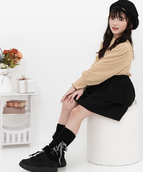 Bee des Bee(ビーデスビー)の「模様編み風ハイネックプルオーバー(その他トップス・キッズ・パープル系/アイボリー/ブラック/モカ・110cm/140cm/120cm/150cm/130cm/100cm)」の21枚目の写真