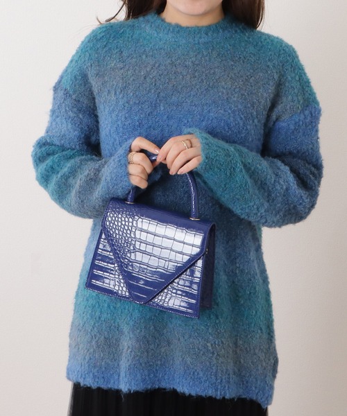 ALITE WEAR 水着 グラデーションブルー 26 アクアフィットネス用セパレーツ(めくれにくいボタン付／3XL