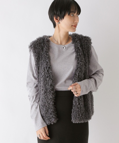 LEPSIM(レプシィム)の「アソートベーシックロンT 908523(Tシャツ/カットソー・レディース・ホワイト×ブラック/オフホワイト/グレー/チャコールグレー/グレイッシュベージュ・FREE)」の4枚目の写真