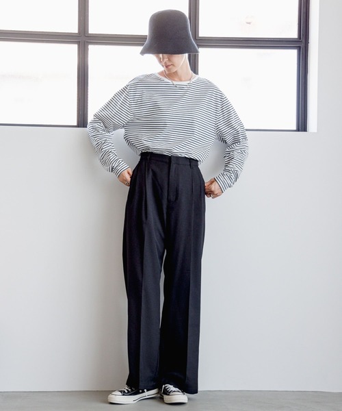 LEPSIM(レプシィム)の「アソートベーシックロンT 908523(Tシャツ/カットソー・レディース・ホワイト×ブラック/オフホワイト/グレー/チャコールグレー/グレイッシュベージュ・FREE)」の16枚目の写真