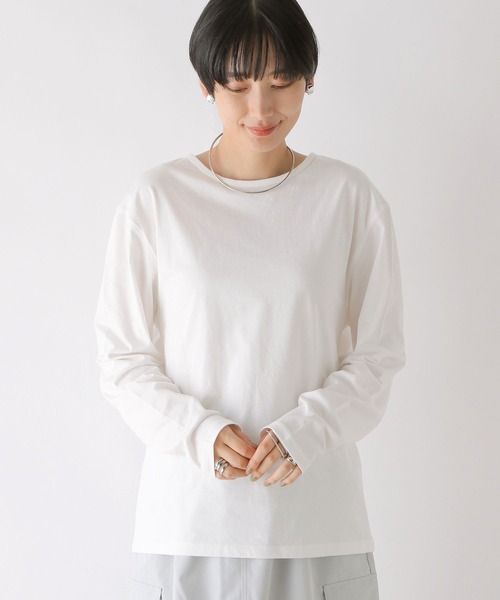 LEPSIM(レプシィム)の「アソートベーシックロンT 908523(Tシャツ/カットソー・レディース・ホワイト×ブラック/オフホワイト/グレー/チャコールグレー/グレイッシュベージュ・FREE)」の19枚目の写真