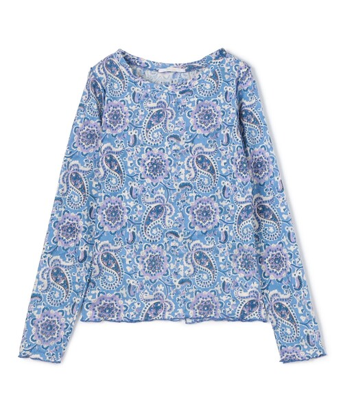 SOULEIADO（ソレイアード）の「ポリエステルコットン　スリットクループルオーバー（Tシャツ/カットソー・レディース・イエロー系その他/ライトブルー・S）」の2枚目の写真