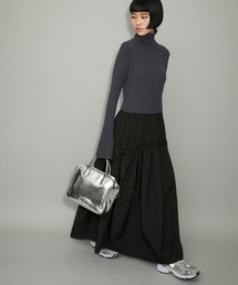 ADAM ET ROPE'（アダムエロペ）の「【サステナブル・WEB限定(一部店舗展開あり)】ニットコンビギャザードレス（ワンピース）」