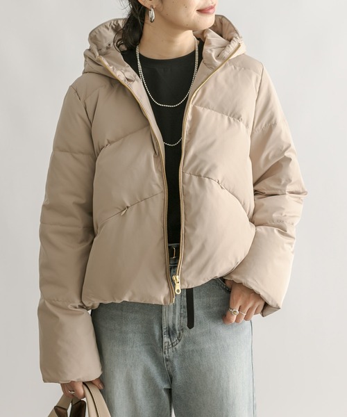 RIVE DROITE（リヴドロワ）の「フーディショートダウン（ダウンジャケット/コート・レディース・ブラック/ベージュ・FREE）」の7枚目の写真