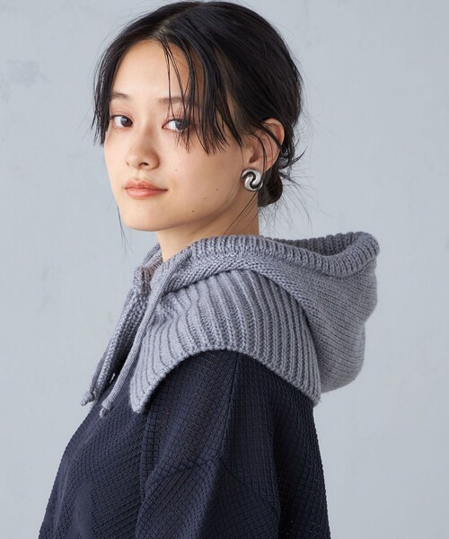 SHIPS（シップス）の「ニット バラクラバ（ニットキャップ/ビーニー・レディース・ベージュ/グレー・ONE SIZE）」の10枚目の写真