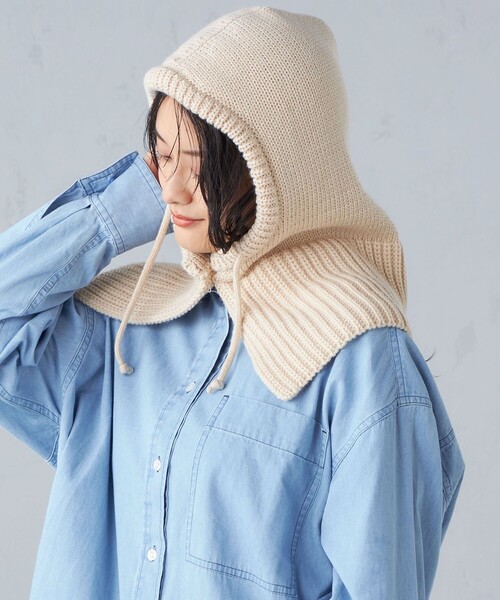 SHIPS（シップス）の「ニット バラクラバ（ニットキャップ/ビーニー・レディース・ベージュ/グレー・ONE SIZE）」の17枚目の写真