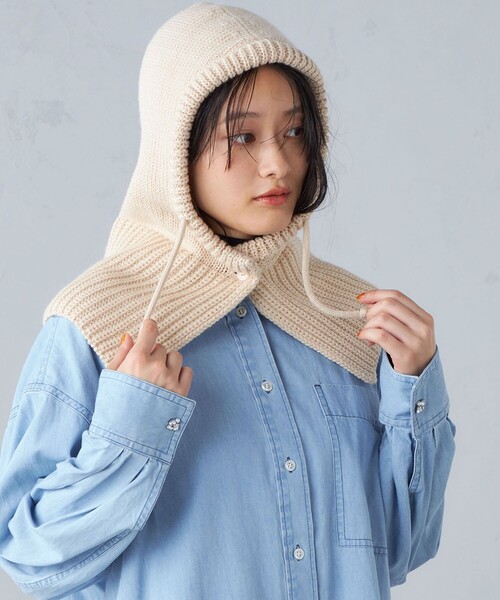 SHIPS（シップス）の「ニット バラクラバ（ニットキャップ/ビーニー・レディース・ベージュ/グレー・ONE SIZE）」の20枚目の写真