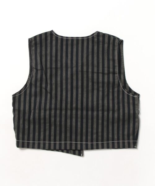 aimoha（アイモハ）の「【aimoha-KIDS-】子供服　ユニセックスストライプ柄ベスト（ベスト・キッズ・ブラウン/グリーン・140/100/130/120/110）」の3枚目の写真