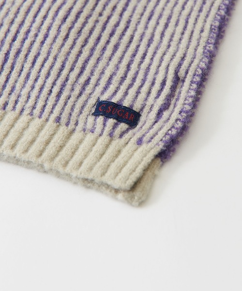 CUBE SUGAR(キューブシュガー)の「リバーシブルニットマフラー(マフラー・レディース・パープル/ネイビー/ホワイト/ブラック・M)」の9枚目の写真