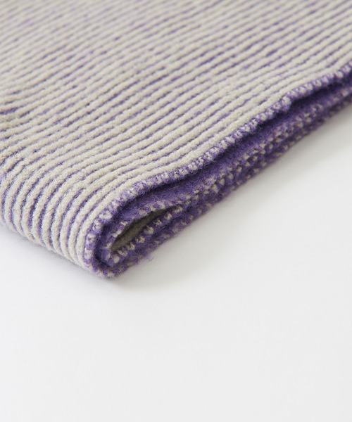 CUBE SUGAR(キューブシュガー)の「リバーシブルニットマフラー(マフラー・レディース・パープル/ネイビー/ホワイト/ブラック・M)」の11枚目の写真