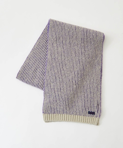 CUBE SUGAR(キューブシュガー)の「リバーシブルニットマフラー(マフラー・レディース・パープル/ネイビー/ホワイト/ブラック・M)」の17枚目の写真