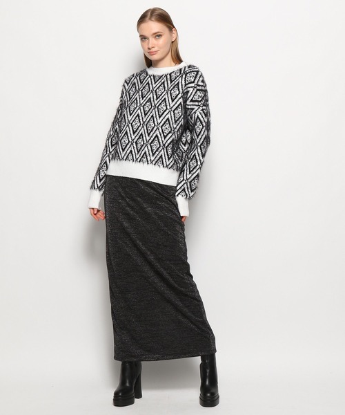 FOREVER 21(フォーエバー トゥエンティーワン)の「【2023AW】ラメ入りナロースカート(スカート・レディース・ブラック/シルバー・SMALL/MEDIUM)」の6枚目の写真