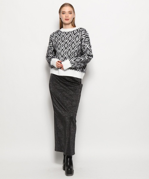 FOREVER 21(フォーエバー トゥエンティーワン)の「【2023AW】ラメ入りナロースカート(スカート・レディース・ブラック/シルバー・SMALL/MEDIUM)」の7枚目の写真