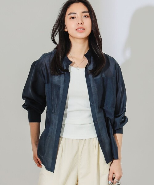 B:MING by BEAMS(ビーミングバイビームス)の「B:MING by BEAMS / シアー ブラウス(シャツ/ブラウス・レディース・オフホワイト/ネイビー/ブラウン系その他・MEDIUM/SMALL)」の2枚目の写真