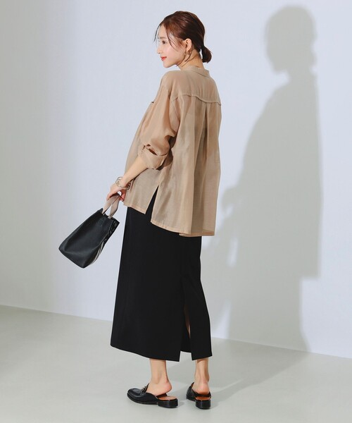 B:MING by BEAMS(ビーミングバイビームス)の「B:MING by BEAMS / シアー ブラウス(シャツ/ブラウス・レディース・オフホワイト/ネイビー/ブラウン系その他・MEDIUM/SMALL)」の7枚目の写真
