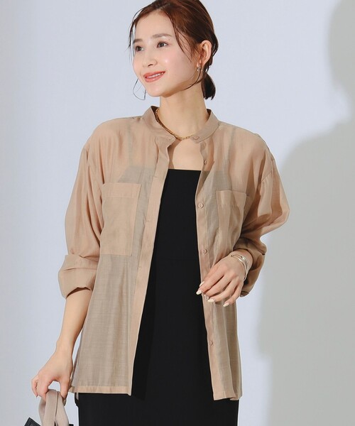 B:MING by BEAMS(ビーミングバイビームス)の「B:MING by BEAMS / シアー ブラウス(シャツ/ブラウス・レディース・オフホワイト/ネイビー/ブラウン系その他・MEDIUM/SMALL)」の9枚目の写真