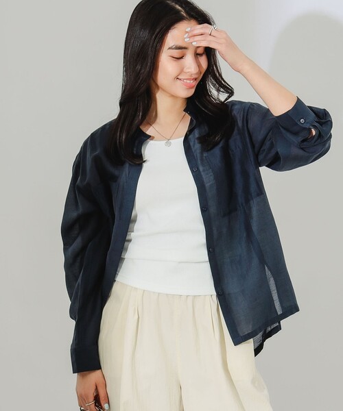 B:MING by BEAMS(ビーミングバイビームス)の「B:MING by BEAMS / シアー ブラウス(シャツ/ブラウス・レディース・オフホワイト/ネイビー/ブラウン系その他・MEDIUM/SMALL)」の14枚目の写真