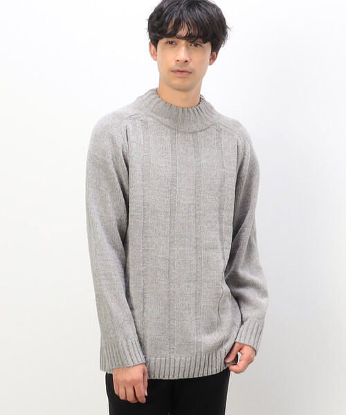 COMME CA ISM（コムサイズム）の「ウォッシャブル モールニット（ニット/セーター・メンズ・グレー/オフホワイト/ブルー/ミント/ブラック・L/M）」の11枚目の写真