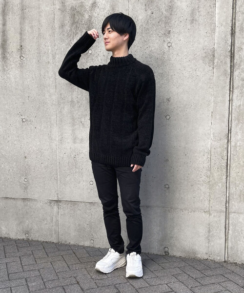 COMME CA ISM（コムサイズム）の「ウォッシャブル モールニット（ニット/セーター・メンズ・グレー/オフホワイト/ブルー/ミント/ブラック・L/M）」の12枚目の写真