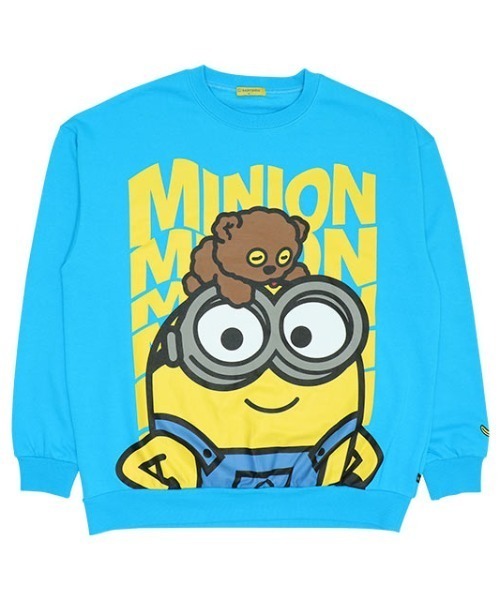 MINIONS（ミニオンズ）の「親子お揃い ミニオン BIGフェイス蓄光トレーナー 9074A（スウェット・レディース・ターコイズブルー・M/L）」の2枚目の写真