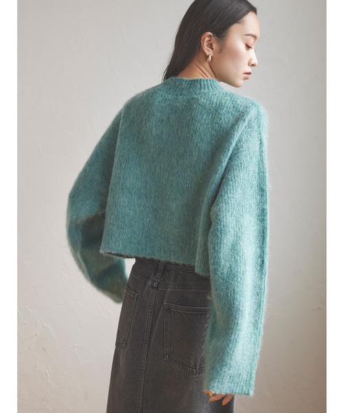 Styling/ カットアウトニットプルオーバー セール】モヘアショートニットプルオーバー（ニット/セーター