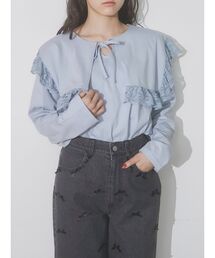 merry jenny | レースフリルカラーロンTee(Tシャツ/カットソー)