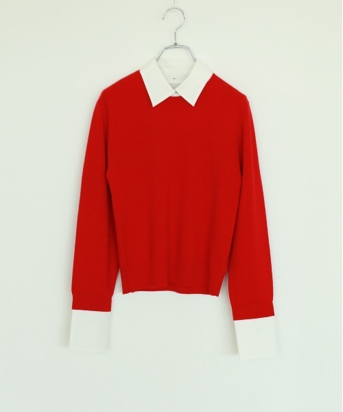 Marilyn Moon(マリリンムーン)の「2way collar knit top(ニット/セーター・レディース・ベージュ/ネイビー/レッド・FREE)」の3枚目の写真