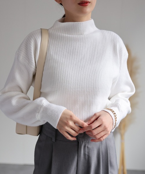 sakishimatokyo(サキシマトーキョー)の「ボリュームスリーブ ボトルネックニットTOPS/ボリューム袖トップス(ニット/セーター・レディース・ホワイト/ブラック/ライトベージュ/モカ・FREE)」の18枚目の写真