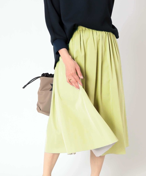 Jines（ジネス）の「リバーシブルタフタギャザースカート（スカート・レディース・ライトブルー/マスタード/ラベンダー・38）」の3枚目の写真