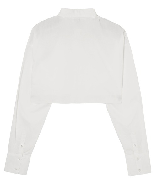 X-girl（エックスガール）の「CROPPED L/S SHIRT（シャツ/ブラウス・レディース・ライトブルー/ネイビー/ホワイト・M/S）」の4枚目の写真